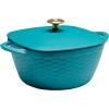 imagePrisma 7 Qt Enameled Cast Iron Covered Square Dutch Oven GrayTeal
