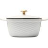 imagePrisma 7 Qt Enameled Cast Iron Covered Square Dutch Oven GrayWhite