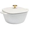 imagePrisma 7 Qt Enameled Cast Iron Covered Square Dutch Oven GrayWhite