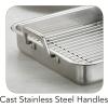 imageTramontina 135Inch Stainless Steel Roasting Pan with Rack Turkey Roaster for Oven Dishwasher Safe Made in Brazil15Inch