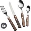 imageTramontina 24 Piece Silverware Set  Dark Brown Handle Utensils Set