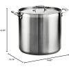 imageTramontina 80120000DS Tramontina Gourmet Stainless Steel Covered Stock Pot 12Quart24 Qt