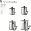 imageTramontina 80204527DS Gourmet Stainless Steel Canister and Scoops Set 8 Piece Made in Brazil8 Piece Stainless Steel Canister  Scoops Set