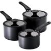 imageTramontina Aluminum Non Stick 6Piece Nesting Sauce Pan Set with Lids  Gray Kitchen Nonstick Cookware Set Dishwasher and Oven SafeGray