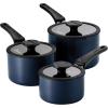imageTramontina Aluminum Non Stick 6Piece Nesting Sauce Pan Set with Lids  Gray Kitchen Nonstick Cookware Set Dishwasher and Oven SafeNaval