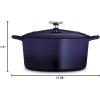 imageTramontina Bestow Enameled Cast Iron Braiser Pan with Lid 4quart BlueBlue