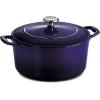 imageTramontina Bestow Enameled Cast Iron Braiser Pan with Lid 4quart BlueBlue