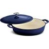 imageTramontina Bestow Enameled Cast Iron Braiser Pan with Lid 4quart BlueBlue