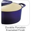 imageTramontina Bestow Enameled Cast Iron Braiser Pan with Lid 4quart BlueBlue