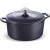 imageTramontina Bestow Enameled Cast Iron Braiser Pan with Lid 4quart BlueDark Blue