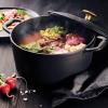 imageTramontina Bestow Enameled Cast Iron Braiser Pan with Lid 4quart BlueMatte Black