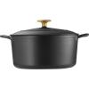 imageTramontina Bestow Enameled Cast Iron Braiser Pan with Lid 4quart BlueMatte Black
