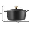 imageTramontina Bestow Enameled Cast Iron Braiser Pan with Lid 4quart BlueMatte Black