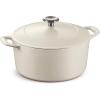 imageTramontina Bestow Enameled Cast Iron Braiser Pan with Lid 4quart BlueMatte White