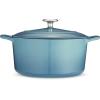 imageTramontina Bestow Enameled Cast Iron Braiser Pan with Lid 4quart BlueMedium Blue