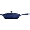 imageTramontina Bestow Enameled Cast Iron Skillet with Lid 10inch Frying Pan RedBlue