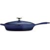 imageTramontina Bestow Enameled Cast Iron Skillet with Lid 10inch Frying Pan RedBlue