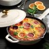 imageTramontina Bestow Enameled Cast Iron Skillet with Lid 10inch Frying Pan RedLatte