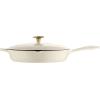 imageTramontina Bestow Enameled Cast Iron Skillet with Lid 10inch Frying Pan RedLatte