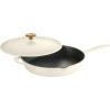 imageTramontina Bestow Enameled Cast Iron Skillet with Lid 10inch Frying Pan RedLatte