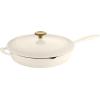 imageTramontina Bestow Enameled Cast Iron Skillet with Lid 10inch Frying Pan RedLatte