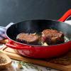 imageTramontina Bestow Enameled Cast Iron Skillet with Lid 10inch Frying Pan RedRed