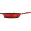imageTramontina Bestow Enameled Cast Iron Skillet with Lid 10inch Frying Pan RedRed
