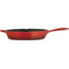 imageTramontina Bestow Enameled Cast Iron Skillet with Lid 10inch Frying Pan RedRed