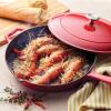 imageTramontina Bestow Enameled Cast Iron Skillet with Lid 10inch Frying Pan RedRed