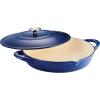 imageTramontina Enameled Cast Iron Tall Dutch Oven Pot with Lid Large 7quart Classic Blue Gold KnobBlue