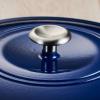 imageTramontina Enameled Cast Iron Tall Dutch Oven Pot with Lid Large 7quart Classic Blue Gold KnobBlue