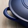 imageTramontina Enameled Cast Iron Tall Dutch Oven Pot with Lid Large 7quart Classic Blue Gold KnobBlue