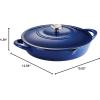 imageTramontina Enameled Cast Iron Tall Dutch Oven Pot with Lid Large 7quart Classic Blue Gold KnobBlue