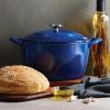imageTramontina Enameled Cast Iron Tall Dutch Oven Pot with Lid Large 7quart Classic Blue Gold KnobClassic Blue