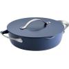 imageTramontina Fiora 425Quart Multipurpose Ceramic Non Stick Cooking Pan with Lid BlueBlue