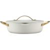 imageTramontina Fiora 425Quart Multipurpose Ceramic Non Stick Cooking Pan with Lid BlueWhite