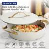 imageTramontina Fiora 425Quart Multipurpose Ceramic Non Stick Cooking Pan with Lid BlueWhite