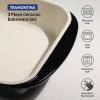 imageTramontina Mae 3Piece Ceramic Porcelain Baking Pans Set Non Stick Casserole Dishes for Oven Rectangular Bakeware for Lasagna Cakes and Loafs CactusBlack