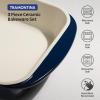 imageTramontina Mae 3Piece Ceramic Porcelain Baking Pans Set Non Stick Casserole Dishes for Oven Rectangular Bakeware for Lasagna Cakes and Loafs CactusCobalt