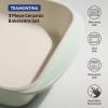 imageTramontina Mae 3Piece Ceramic Porcelain Baking Pans Set Non Stick Casserole Dishes for Oven Rectangular Bakeware for Lasagna Cakes and Loafs CactusMint