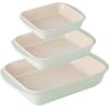 imageTramontina Mae 3Piece Ceramic Porcelain Baking Pans Set Non Stick Casserole Dishes for Oven Rectangular Bakeware for Lasagna Cakes and Loafs CactusMint