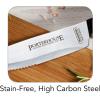 imageTramontina Porterhouse 8Piece Steak Knives 5Inch Stainless Steel HighCarbon Serrated Blade Kitchen Knife Set with Polywood Handle FullTang DishwasherSafe