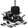 imageTramontina Primaware 15Piece Non Stick Cookware Set with Lids and Utensils Aluminum Nonstick Pots and Pans Kitchen Set StormStorm