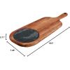 imageTramontina Provence 2Piece Cheese Serving Board with Marble Insert African Mahogany Cutting Board Natural Oil Finish