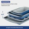 imageTramontina Rise 8Piece Ceramic Baking Pans Set Non stick Essential Bakeware for Cookies Loafs Cakes Brownies and Muffins6Piece