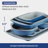 imageTramontina Rise 8Piece Ceramic Baking Pans Set Non stick Essential Bakeware for Cookies Loafs Cakes Brownies and Muffins8Piece