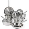 imageTramontina Tempo TriPly Base Stainless Steel 14Piece Cookware Set with Glass Lids Pots and Pans Kitchen Set InductionReady OvenSafe DishwasherSafeCookware Set