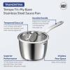 imageTramontina Tempo TriPly Base Stainless Steel 14Piece Cookware Set with Glass Lids Pots and Pans Kitchen Set InductionReady OvenSafe DishwasherSafeSauce pan