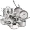 imageTramontina TriPly Clad Stainless Steel 10Piece Cookware Set with Glass Lids Pots and Pans Kitchen Set InductionReady DishwasherSafe Made in BrazilCookware Set