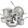 imageTramontina TriPly Clad Stainless Steel 10Piece Cookware Set with Glass Lids Pots and Pans Kitchen Set InductionReady DishwasherSafe Made in BrazilCookware Set
